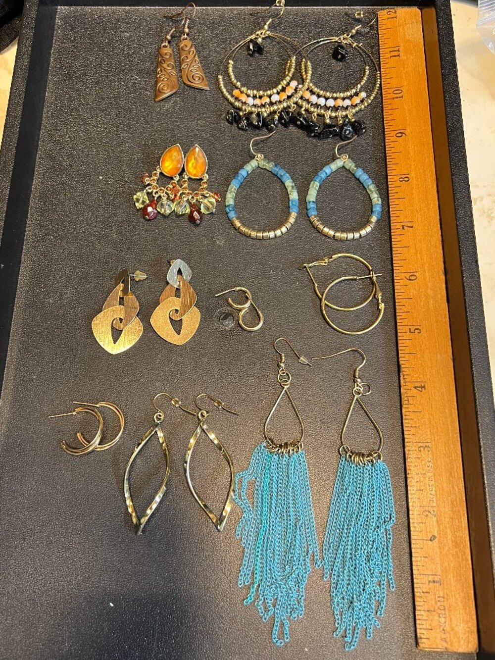 Lot of 10 Pairs Goldtone Earrings